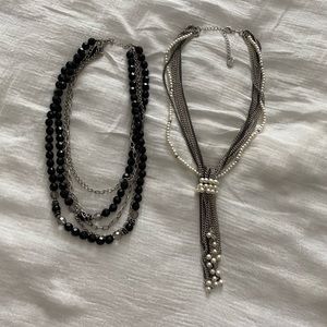 Lot of 2 Costume Jewelry Layer/Knot Necklaces